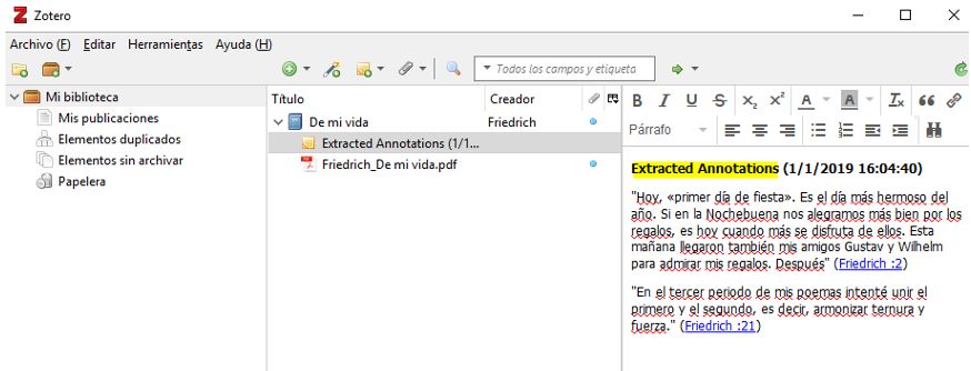 Como extraer texto resaltado en PDF con Zotero - rof.ec